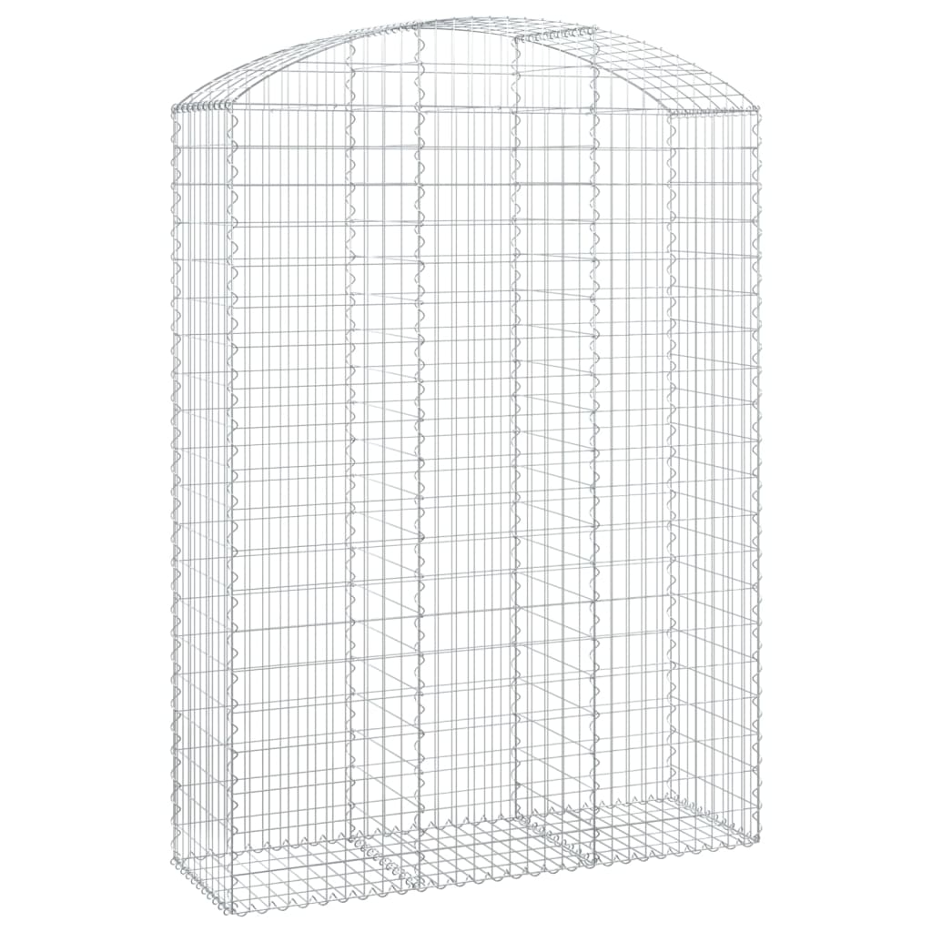 vidaXL Arched Gabion Basket 150x50x200/220 cm Galvanised Iron