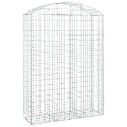 vidaXL Arched Gabion Basket 150x50x200/220 cm Galvanised Iron
