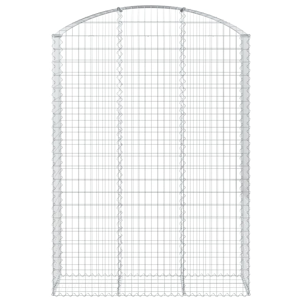 vidaXL Arched Gabion Basket 150x50x200/220 cm Galvanised Iron