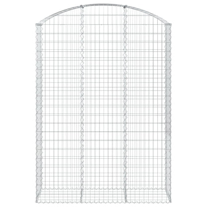 vidaXL Arched Gabion Basket 150x50x200/220 cm Galvanised Iron