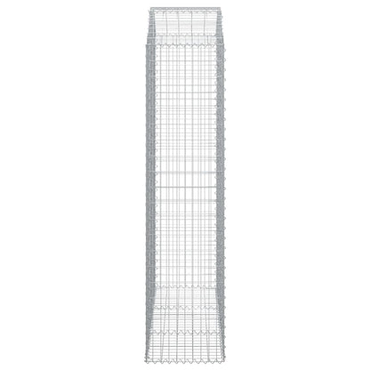 vidaXL Arched Gabion Basket 150x50x200/220 cm Galvanised Iron