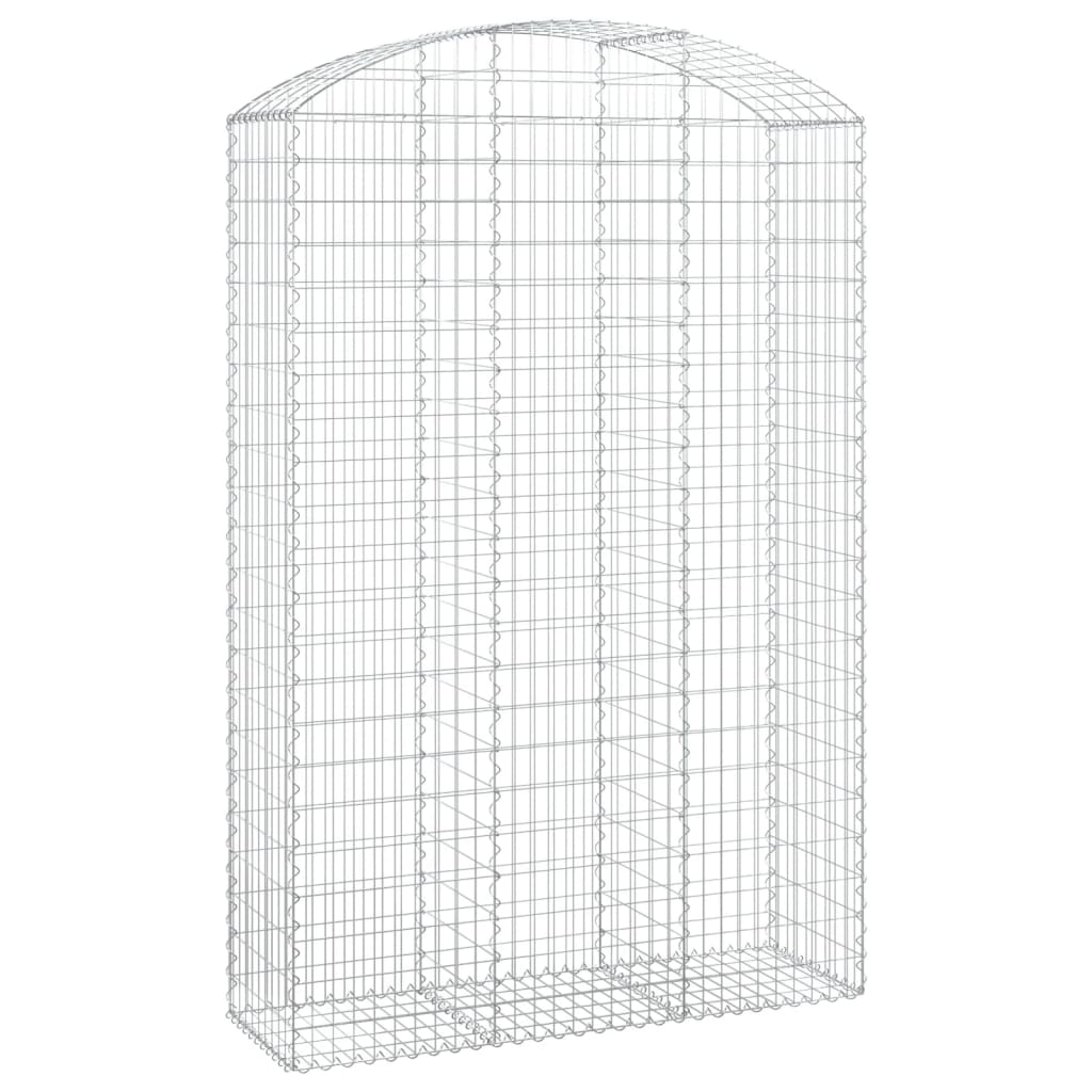 vidaXL Arched Gabion Basket 150x50x220/240 cm Galvanised Iron
