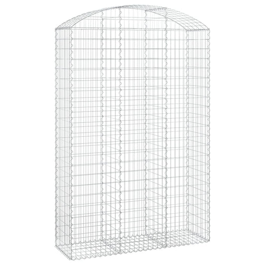 vidaXL Arched Gabion Basket 150x50x220/240 cm Galvanised Iron