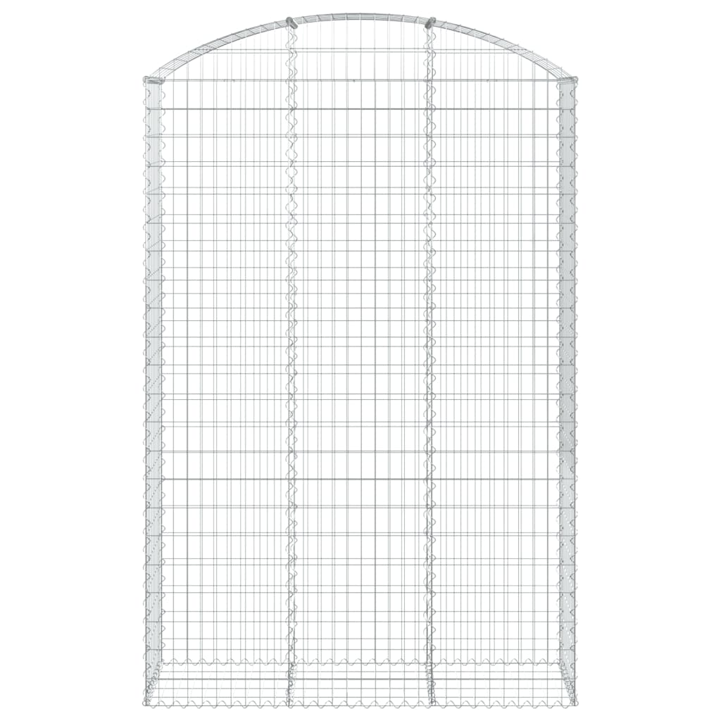 vidaXL Arched Gabion Basket 150x50x220/240 cm Galvanised Iron