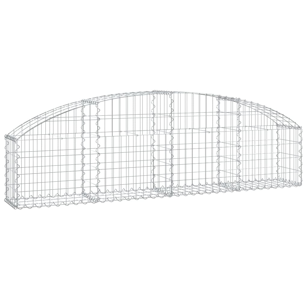 vidaXL Arched Gabion Basket 200x30x40/60 cm Galvanised Iron