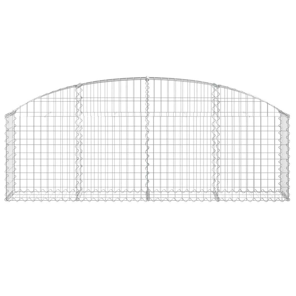 vidaXL Arched Gabion Basket 200x30x60/80 cm Galvanised Iron