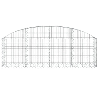 vidaXL Arched Gabion Basket 200x30x60/80 cm Galvanised Iron