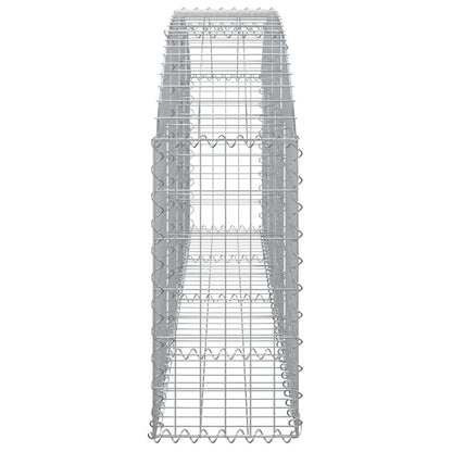 vidaXL Arched Gabion Basket 200x30x60/80 cm Galvanised Iron