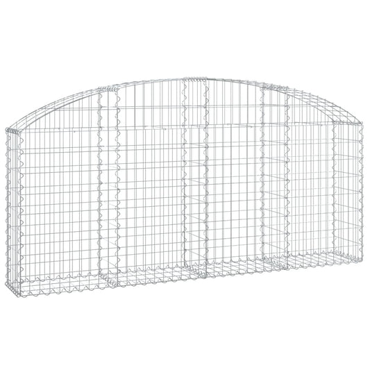 vidaXL Arched Gabion Basket 200x30x80/100 cm Galvanised Iron
