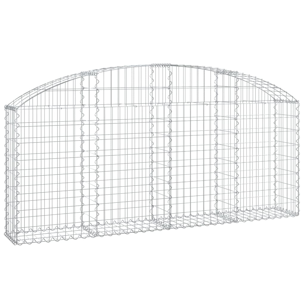 vidaXL Arched Gabion Basket 200x30x80/100 cm Galvanised Iron