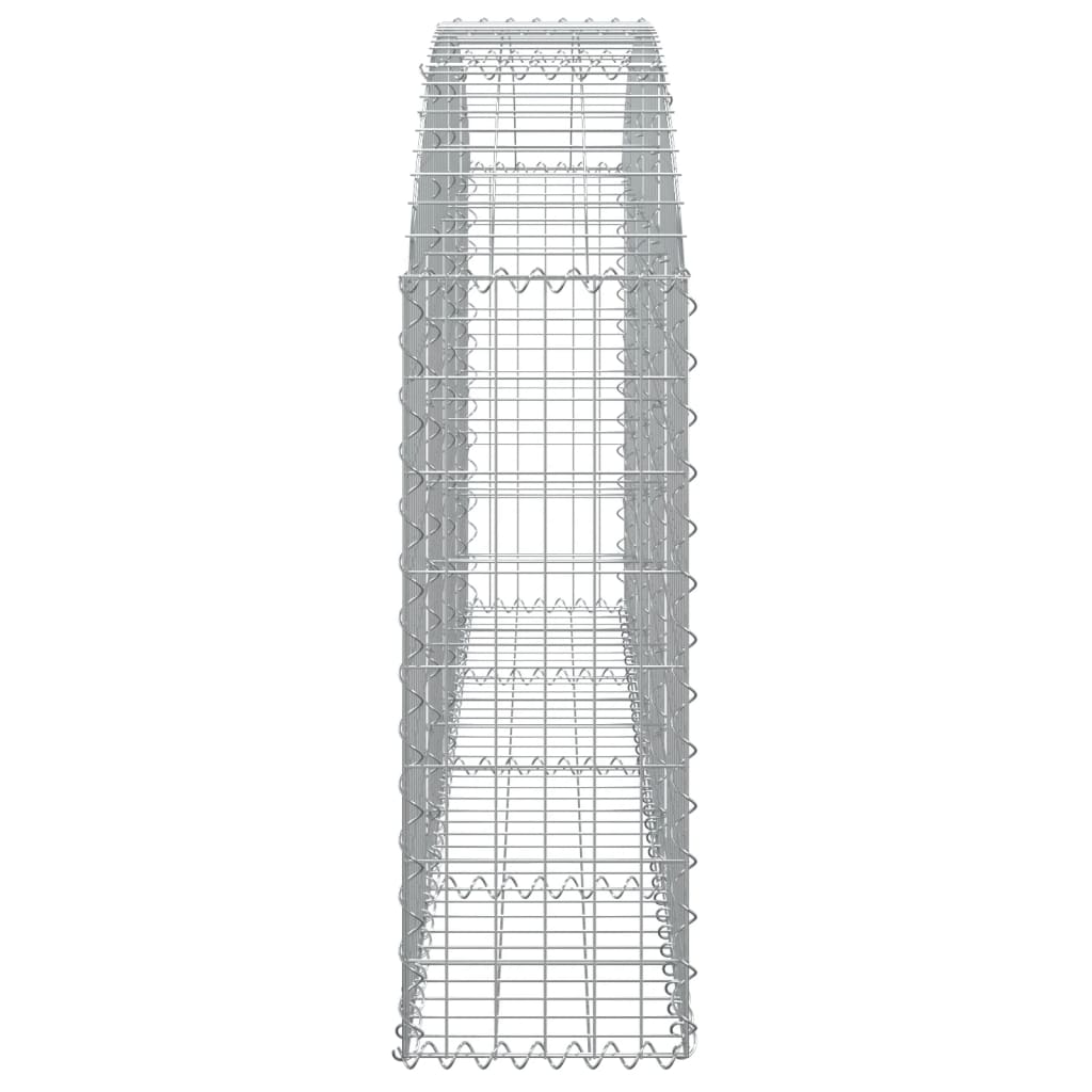 vidaXL Arched Gabion Basket 200x30x80/100 cm Galvanised Iron