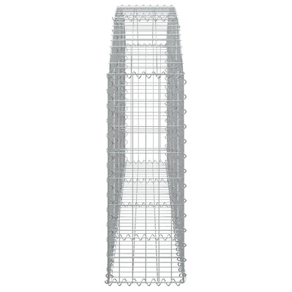 vidaXL Arched Gabion Basket 200x30x80/100 cm Galvanised Iron