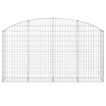 vidaXL Arched Gabion Basket 200x30x100/120 cm Galvanised Iron