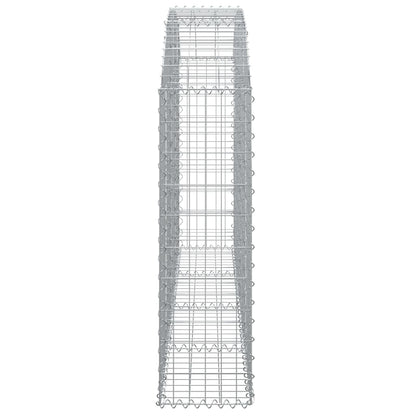 vidaXL Arched Gabion Basket 200x30x100/120 cm Galvanised Iron