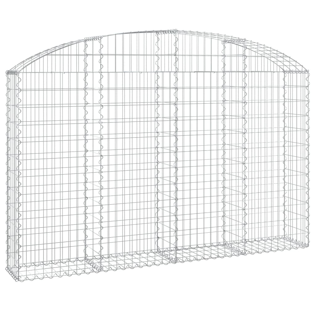 vidaXL Arched Gabion Basket 200x30x120/140 cm Galvanised Iron