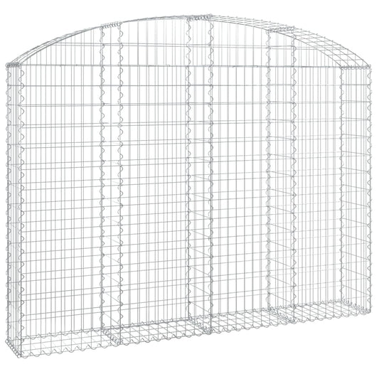 vidaXL Arched Gabion Basket 200x30x140/160 cm Galvanised Iron