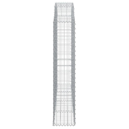 vidaXL Arched Gabion Basket 200x30x140/160 cm Galvanised Iron