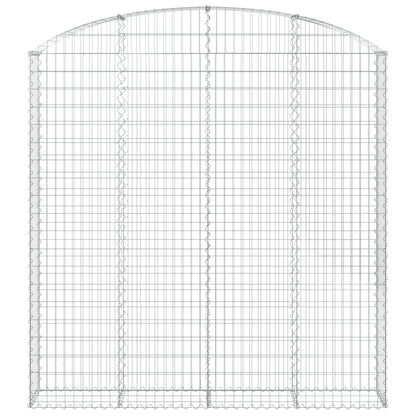vidaXL Arched Gabion Basket 200x30x200/220 cm Galvanised Iron