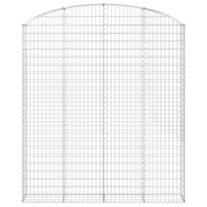 vidaXL Arched Gabion Basket 200x30x220/240 cm Galvanised Iron