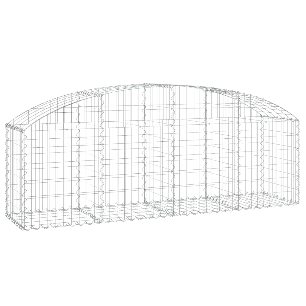 vidaXL Arched Gabion Basket 200x50x60/80 cm Galvanised Iron