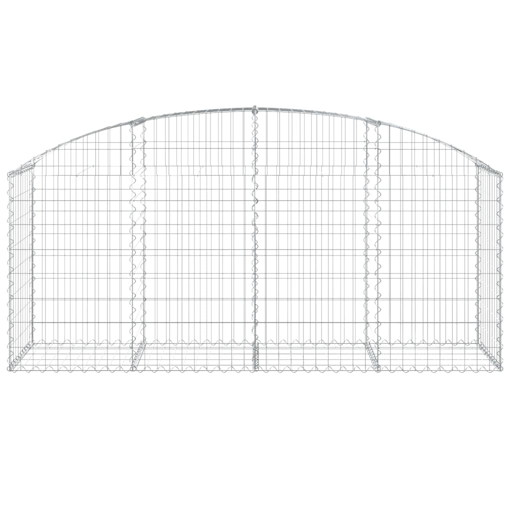 vidaXL Arched Gabion Basket 200x50x80/100 cm Galvanised Iron