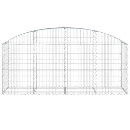 vidaXL Arched Gabion Basket 200x50x80/100 cm Galvanised Iron
