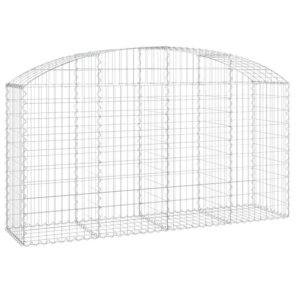vidaXL Arched Gabion Basket 200x50x100/120 cm Galvanised Iron