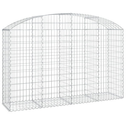 vidaXL Arched Gabion Basket 200x50x120/140 cm Galvanised Iron