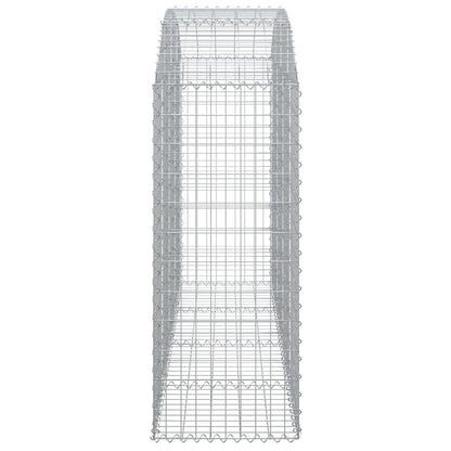 vidaXL Arched Gabion Basket 200x50x120/140 cm Galvanised Iron