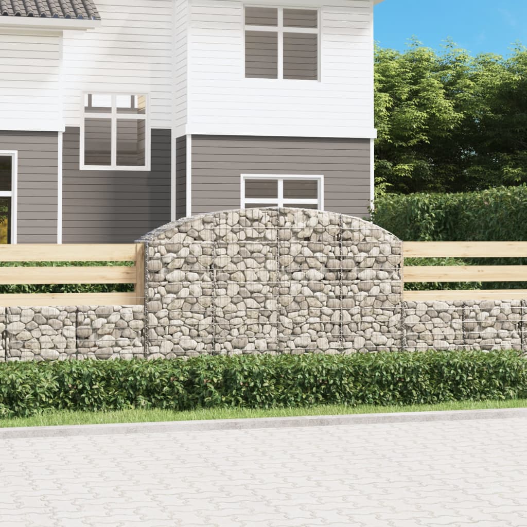 vidaXL Arched Gabion Basket 200x50x120/140 cm Galvanised Iron