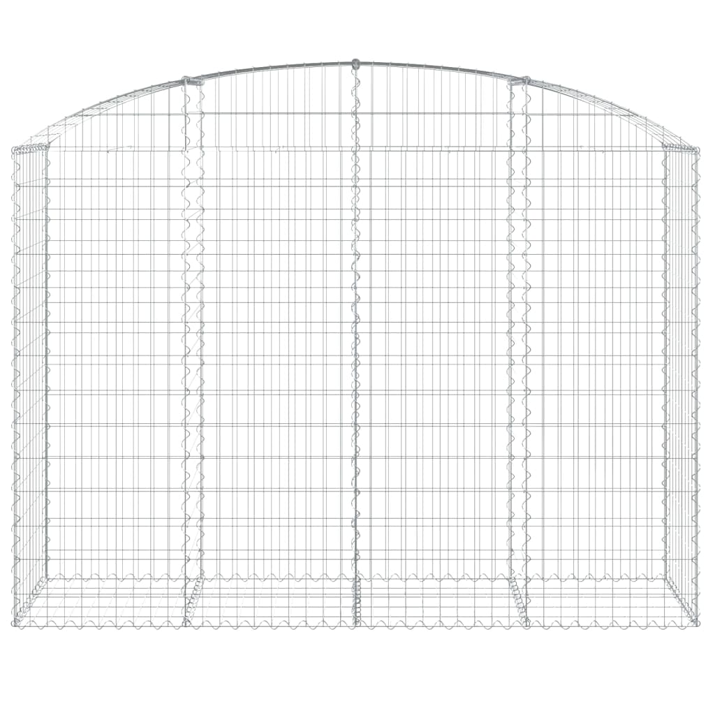 vidaXL Arched Gabion Basket 200x50x140/160 cm Galvanised Iron