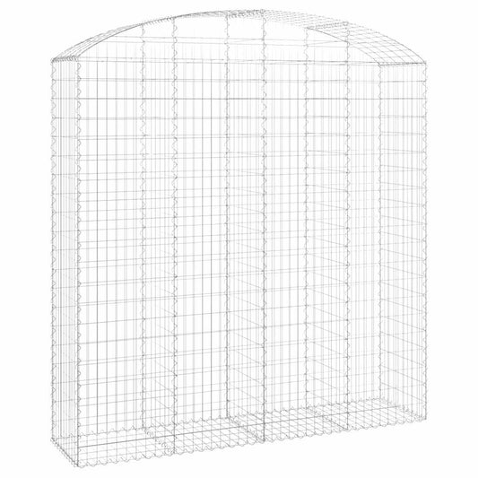 vidaXL Arched Gabion Basket 200x50x200/220 cm Galvanised Iron