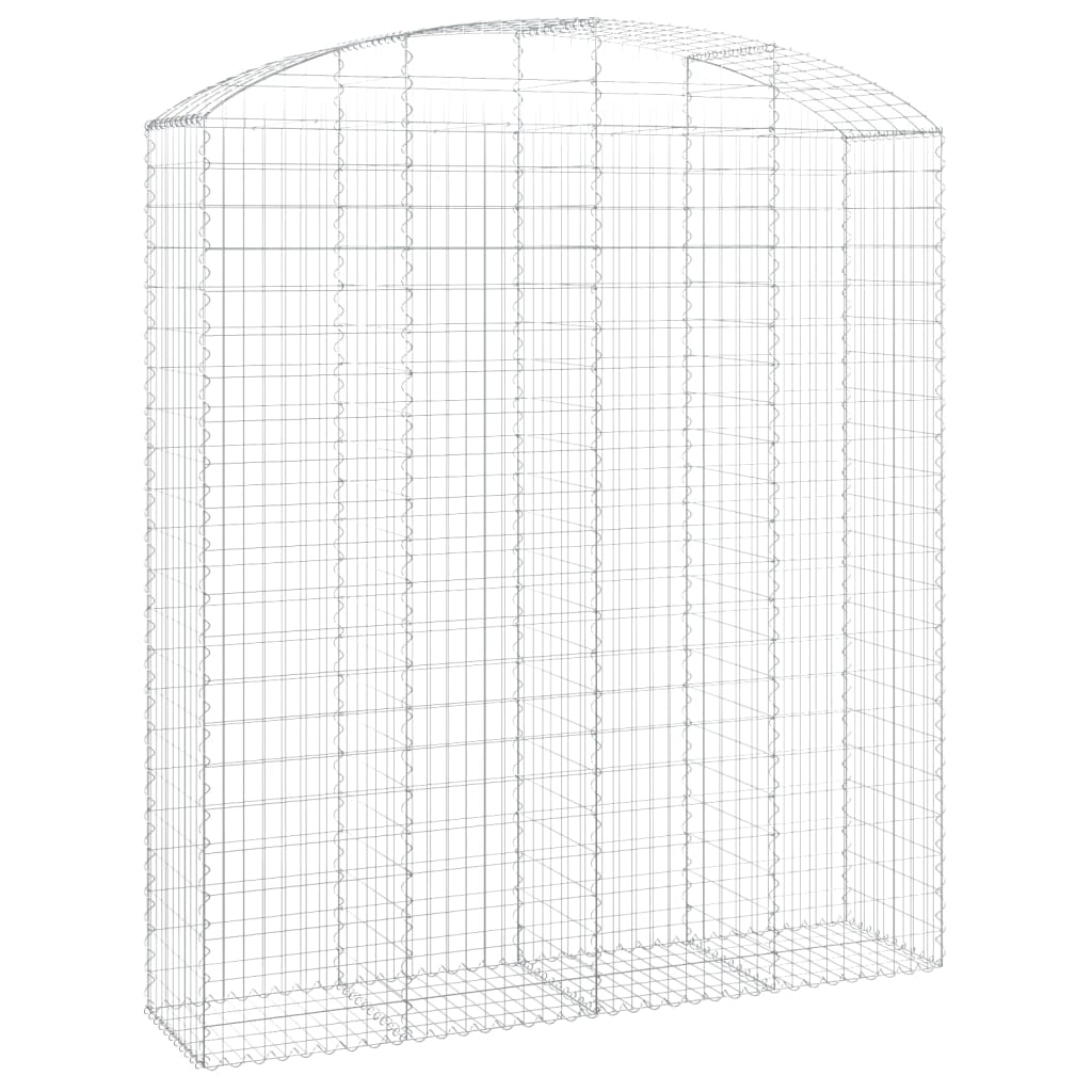 vidaXL Arched Gabion Basket 200x50x220/240 cm Galvanised Iron