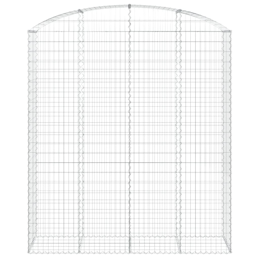 vidaXL Arched Gabion Basket 200x50x220/240 cm Galvanised Iron