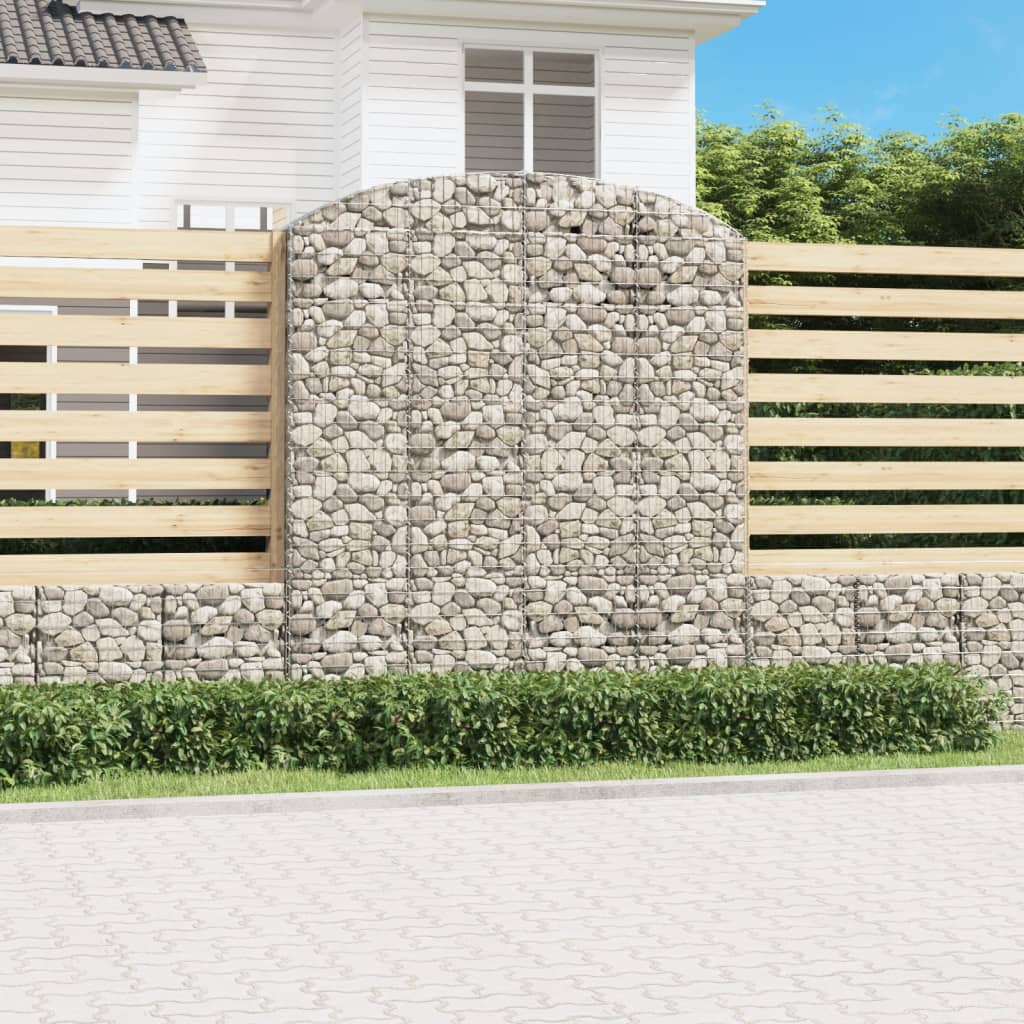 vidaXL Arched Gabion Basket 200x50x220/240 cm Galvanised Iron