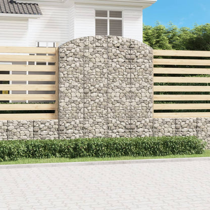 vidaXL Arched Gabion Basket 200x50x220/240 cm Galvanised Iron