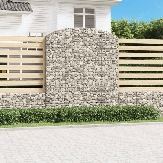 vidaXL Arched Gabion Basket 200x50x220/240 cm Galvanised Iron