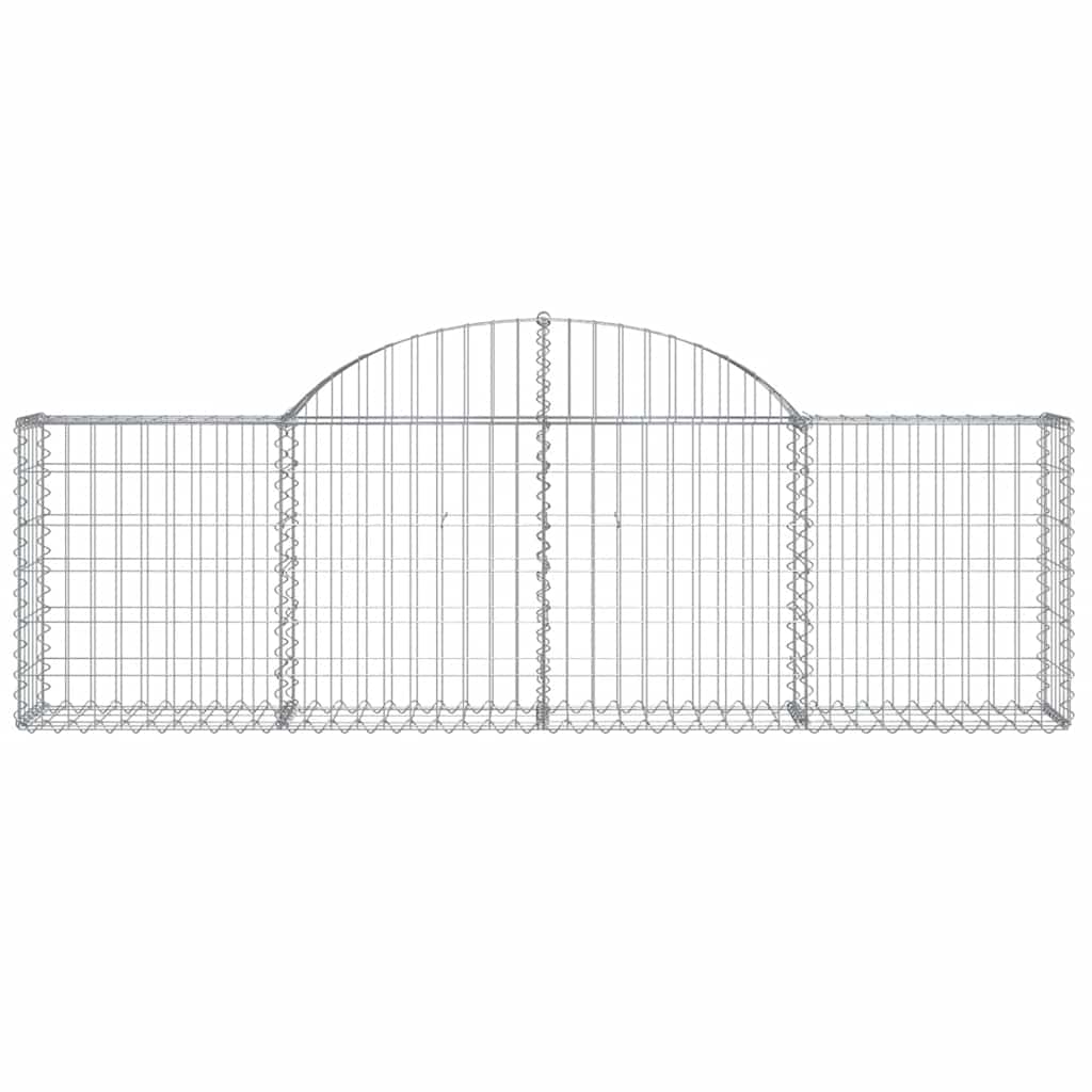 vidaXL Arched Gabion Basket 200x30x60/80 cm Galvanised Iron