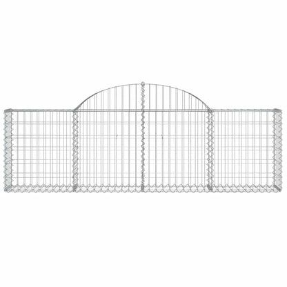 vidaXL Arched Gabion Basket 200x30x60/80 cm Galvanised Iron