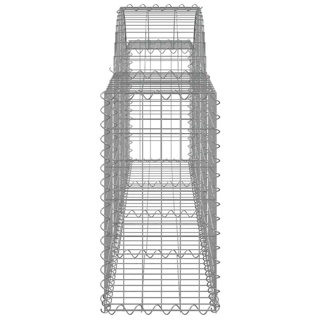 vidaXL Arched Gabion Basket 200x30x60/80 cm Galvanised Iron