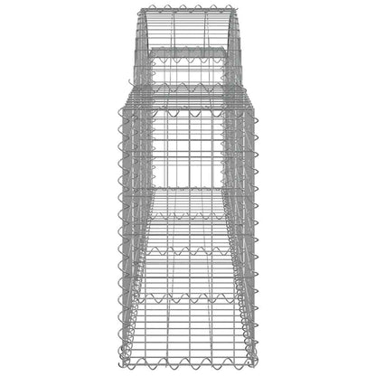 vidaXL Arched Gabion Basket 200x30x60/80 cm Galvanised Iron