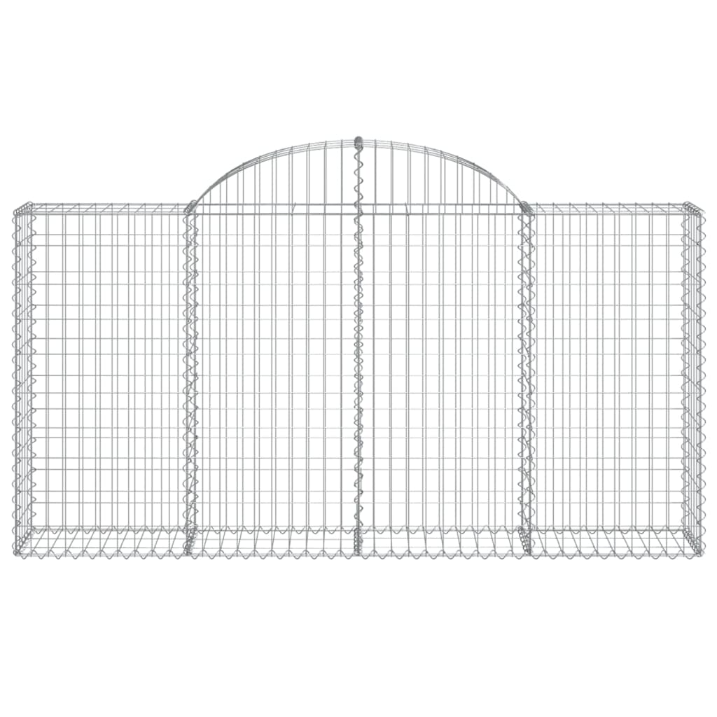 vidaXL Arched Gabion Basket 200x30x100/120 cm Galvanised Iron