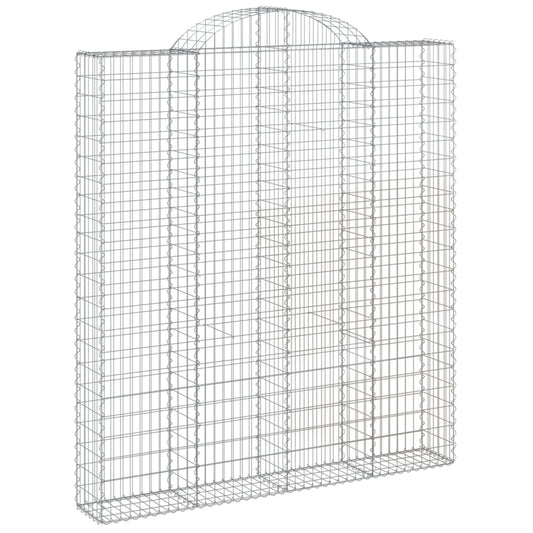vidaXL Arched Gabion Basket 200x30x220/240 cm Galvanised Iron