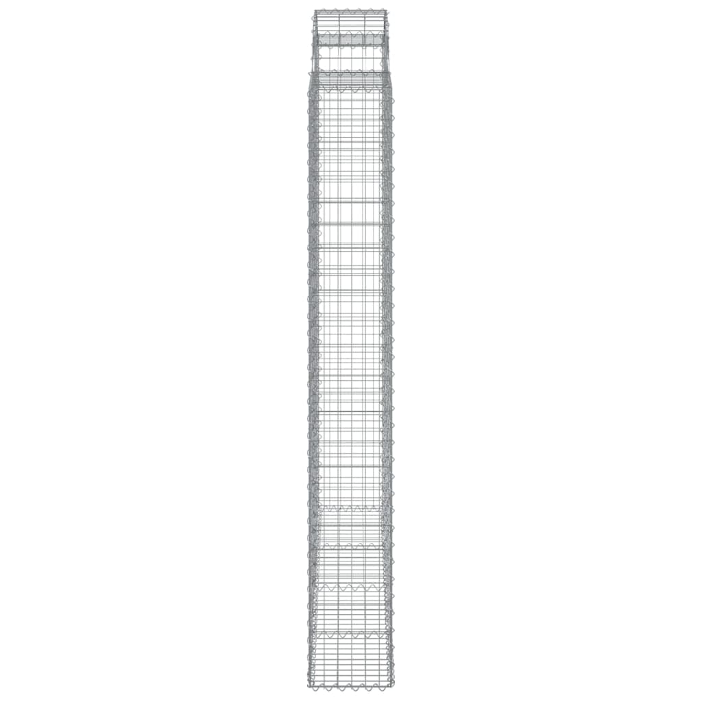 vidaXL Arched Gabion Basket 200x30x220/240 cm Galvanised Iron