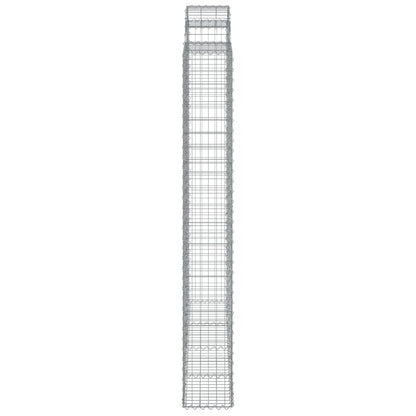 vidaXL Arched Gabion Basket 200x30x220/240 cm Galvanised Iron