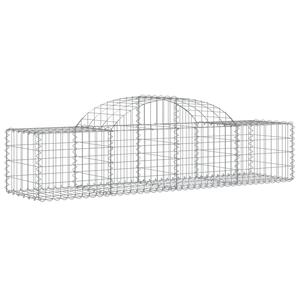 vidaXL Arched Gabion Basket 200x50x40/60 cm Galvanised Iron