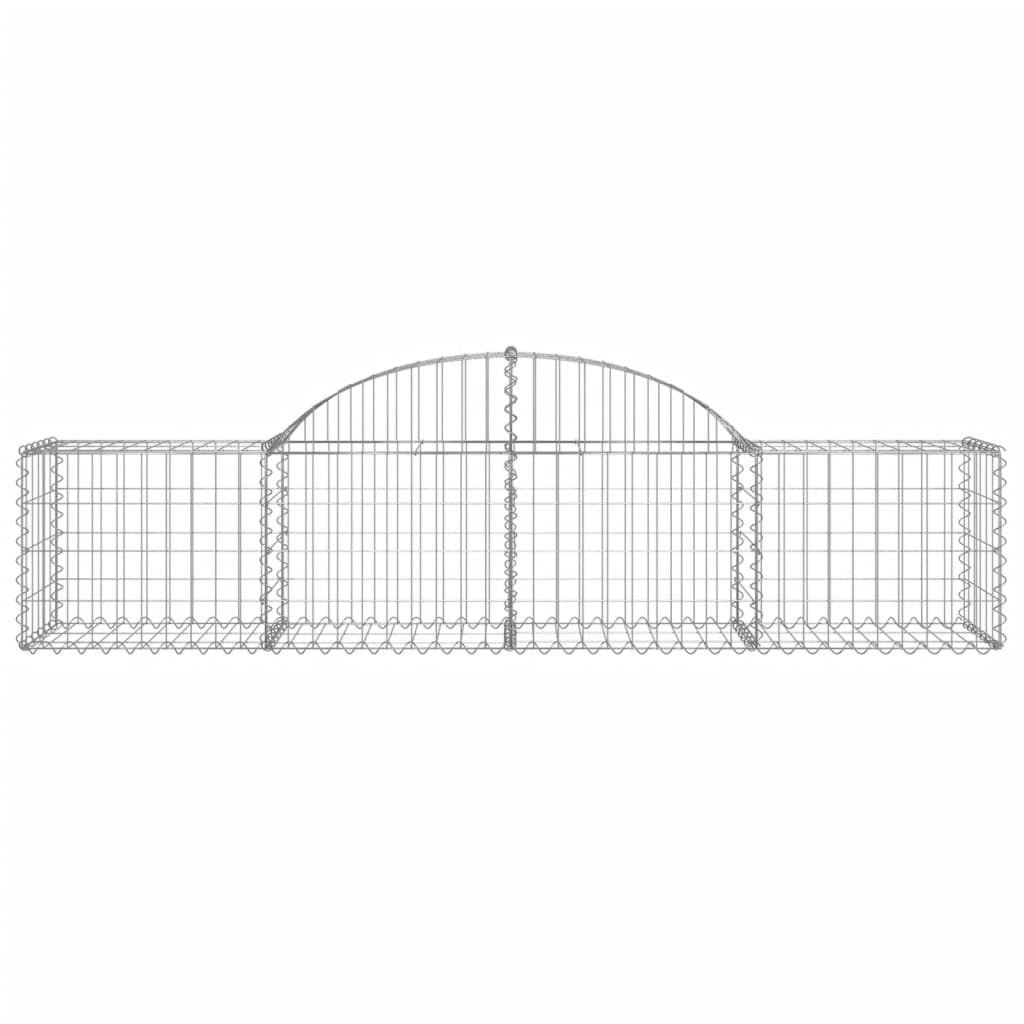 vidaXL Arched Gabion Basket 200x50x40/60 cm Galvanised Iron