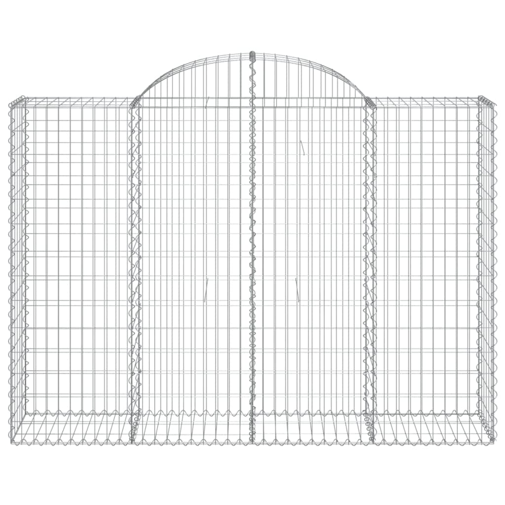 vidaXL Arched Gabion Basket 200x50x140/160 cm Galvanised Iron