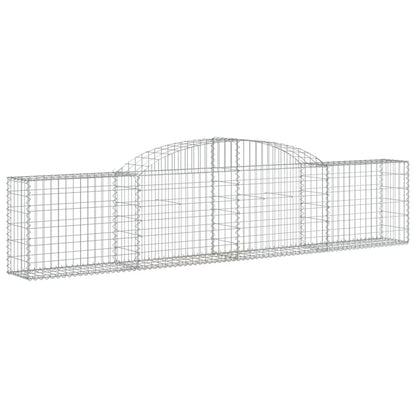 vidaXL Arched Gabion Basket 300x30x60/80 cm Galvanised Iron