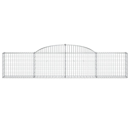 vidaXL Arched Gabion Basket 300x30x60/80 cm Galvanised Iron